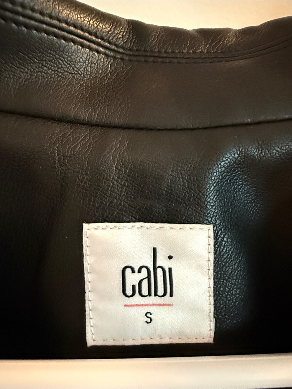 CAbi 4495 James Vegan Leather Black Blazer - Picture 3 of 5
